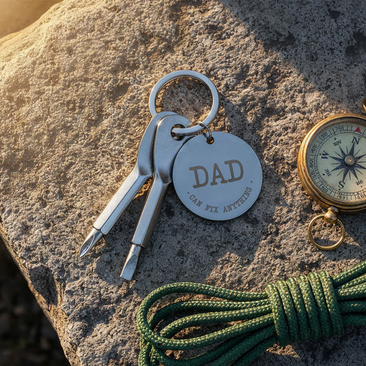 Dad Keychain with screwdriver