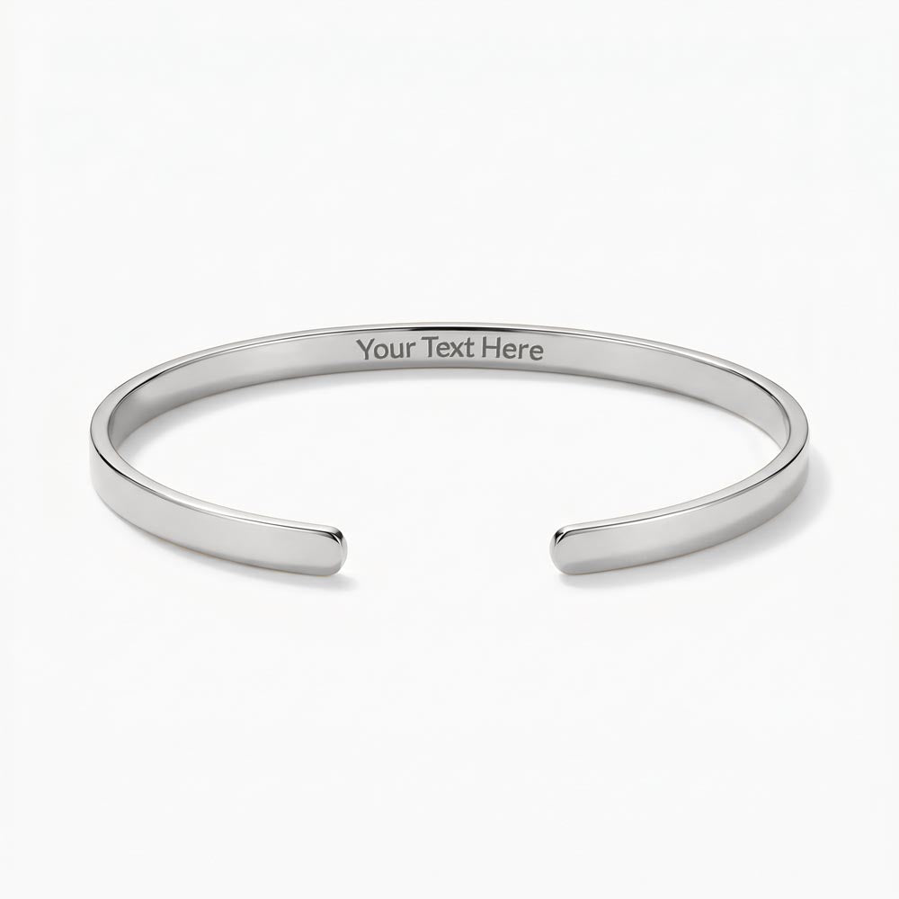 Engraved Cuff Bracelet by Andov Gifts • Personalized Message Bracelet • Christmas Gift for Daughter
