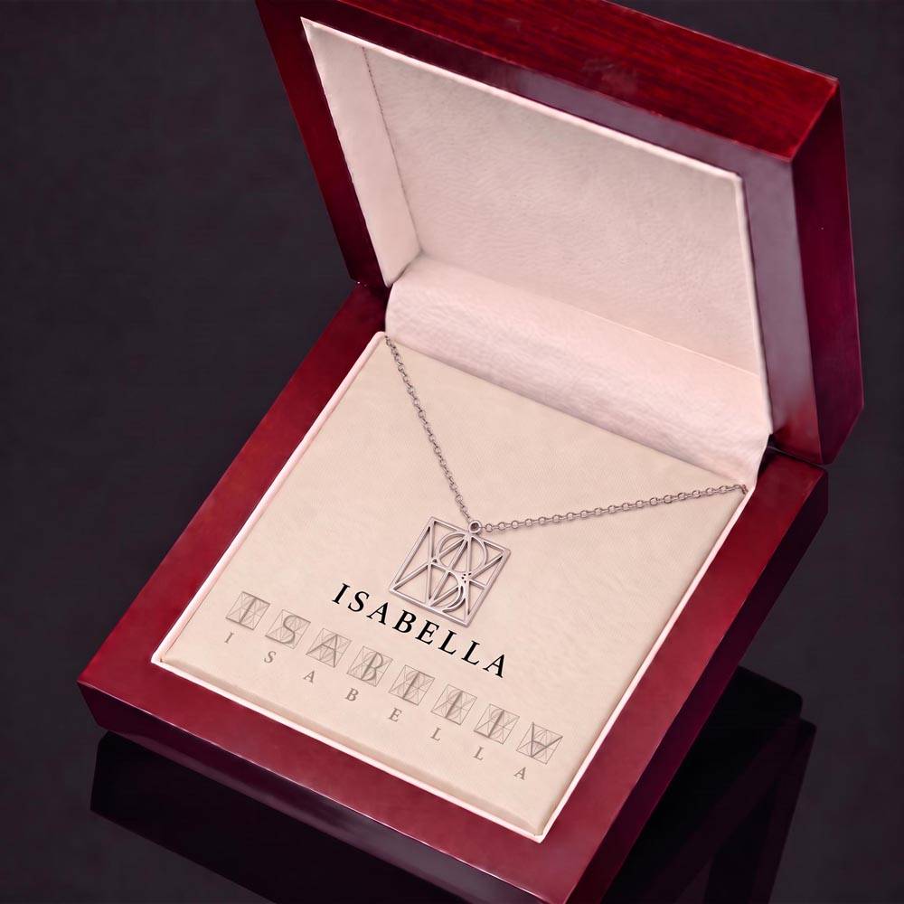 To My Daughter Monogram Necklace – Personalized Name Pendant in Stainless Steel or 18K Gold Finish, Heartfelt Christmas Gift from Mom & Dad