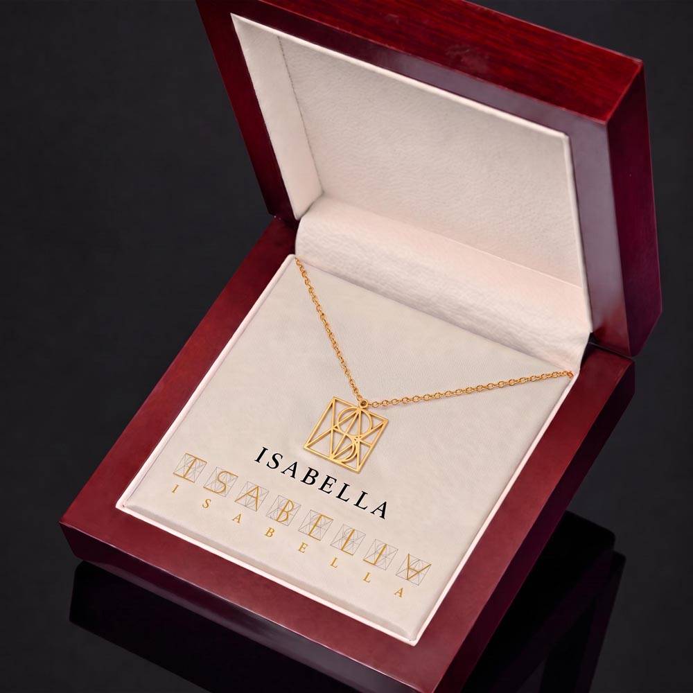 To My Daughter Monogram Necklace – Personalized Name Pendant in Stainless Steel or 18K Gold Finish, Heartfelt Christmas Gift from Mom & Dad
