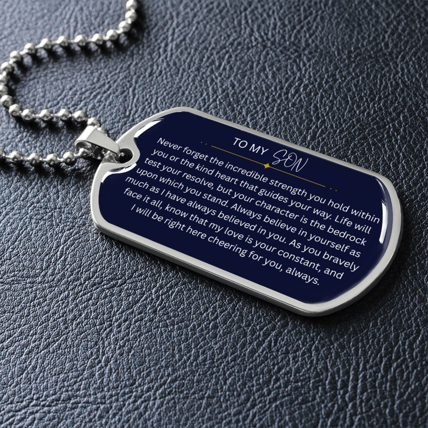 Engraved 'Believe in Yourself' Dog Tag