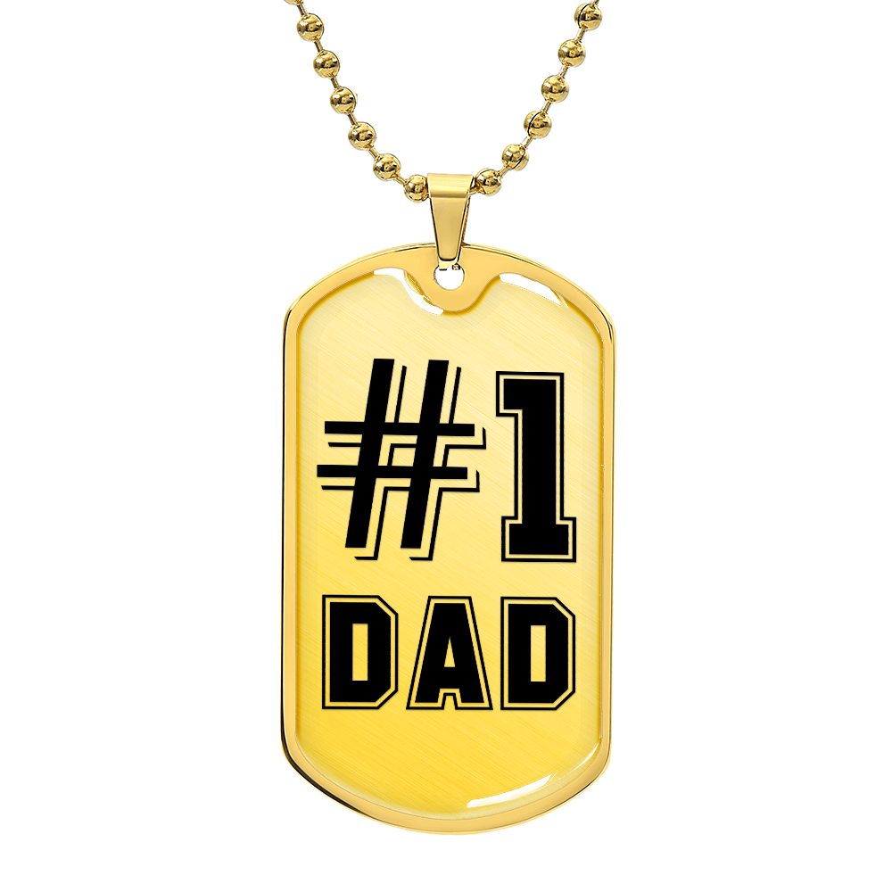 #1 Dad Dog Tag Necklace - Gift for Father