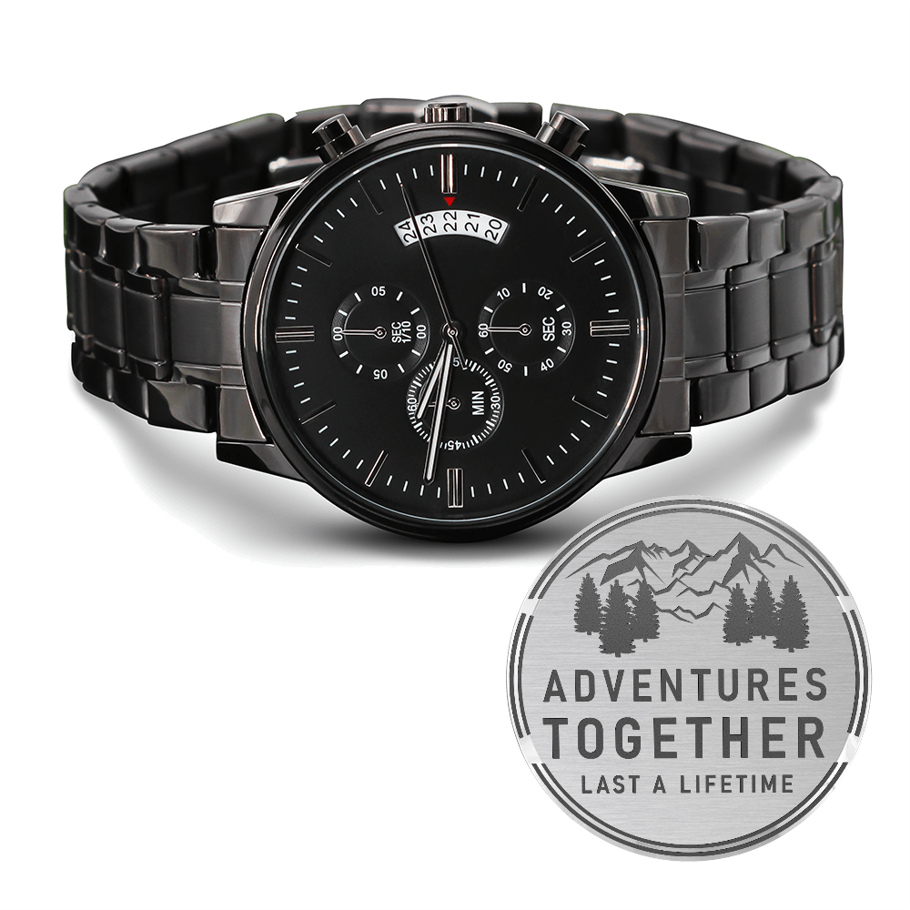Engraved Black Watch | Couple’s Adventure Gift for Him