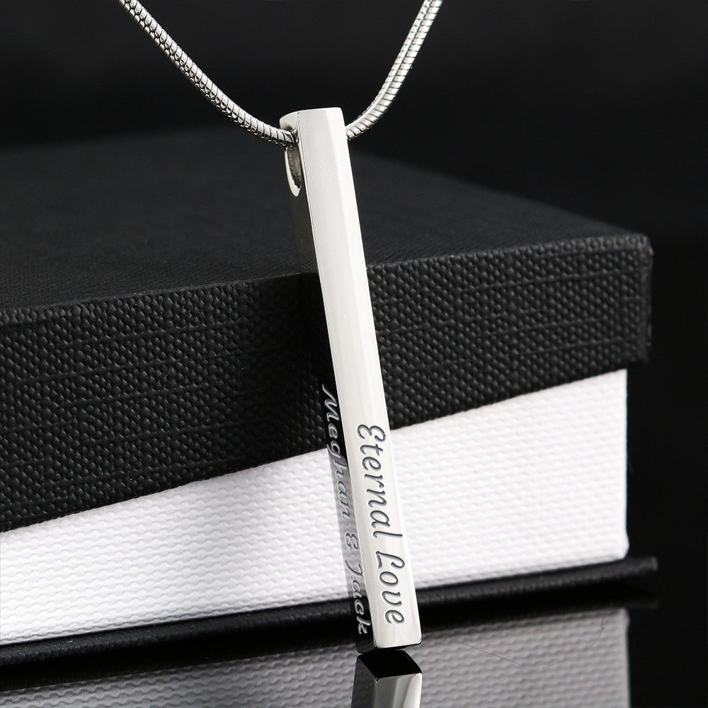 Engraved Stick Necklace