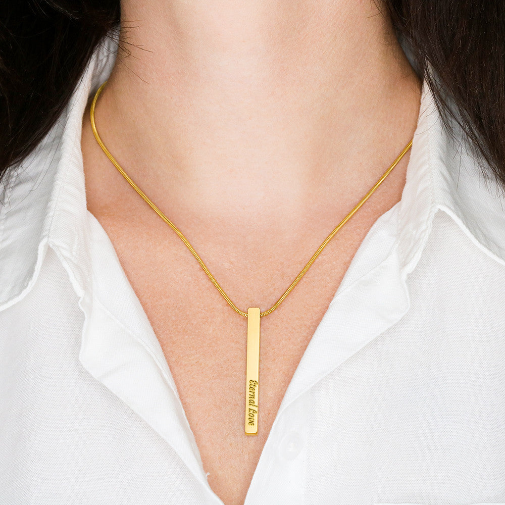 Engraved Stick Necklace