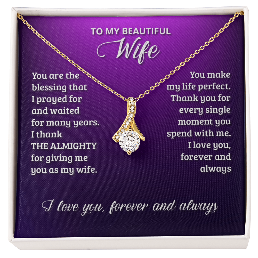 To My Wife Necklace - "The Blessing I Prayed For" - Romantic Gift