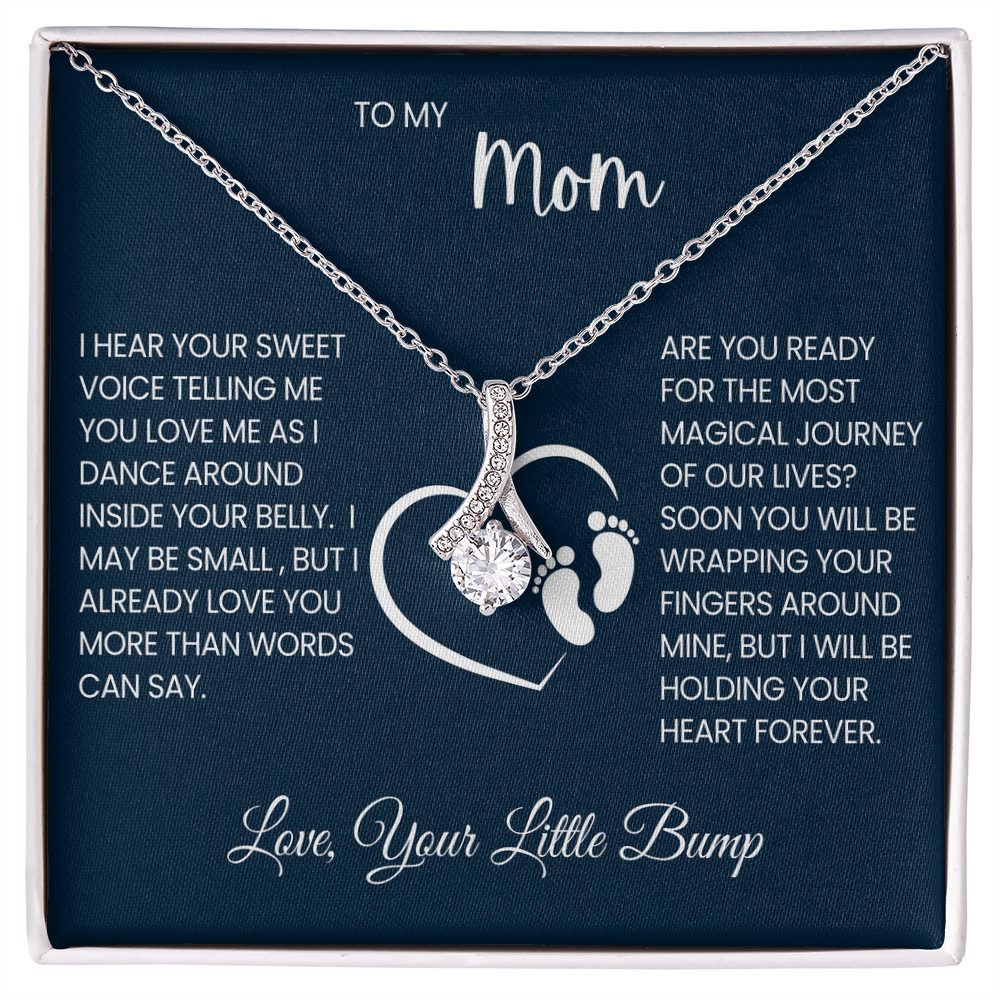 Mother's Day Gift from Unborn Baby – Sentimental Jewelry Gift with Heartfelt Message from Baby Bump – Mommy-to-Be Necklace with Card – Pregnancy Gift for Expecting Mom