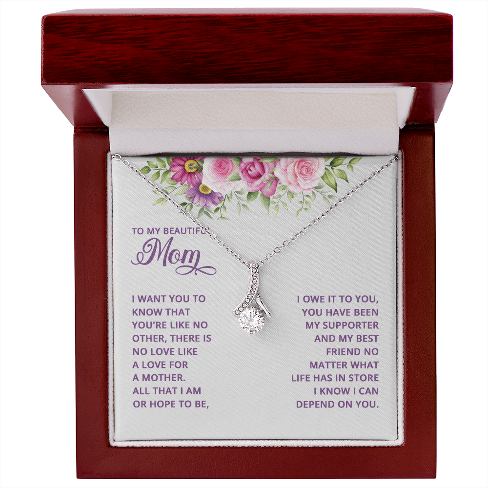 To My Mom Necklace - "All That I Am, I Owe To You" - Sentimental Gift for Mother