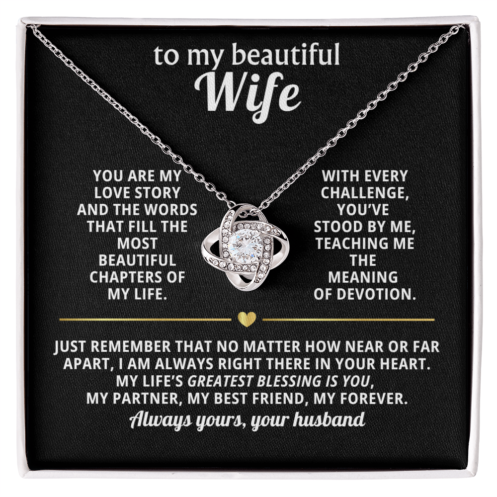 To My Beautiful Wife Necklace – Romantic Valentine’s Day Gift from Husband
