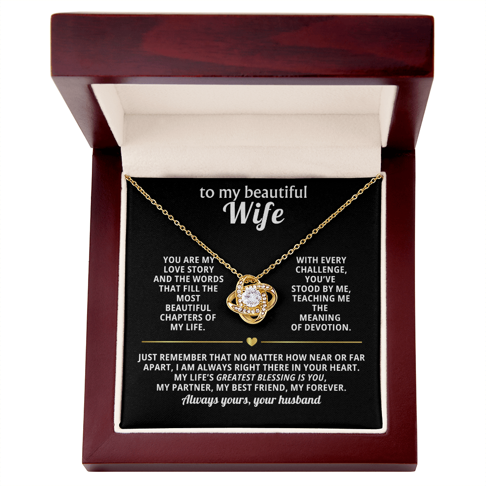 To My Wife Necklace with Heartfelt Message Card – Valentine’s Gift from Husband
