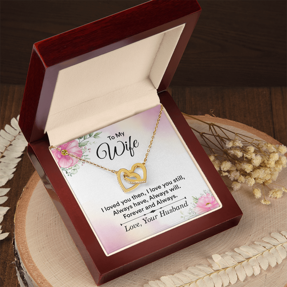 To My Wife – Interlocking Hearts Necklace | Heartfelt Romantic Gift from Husband