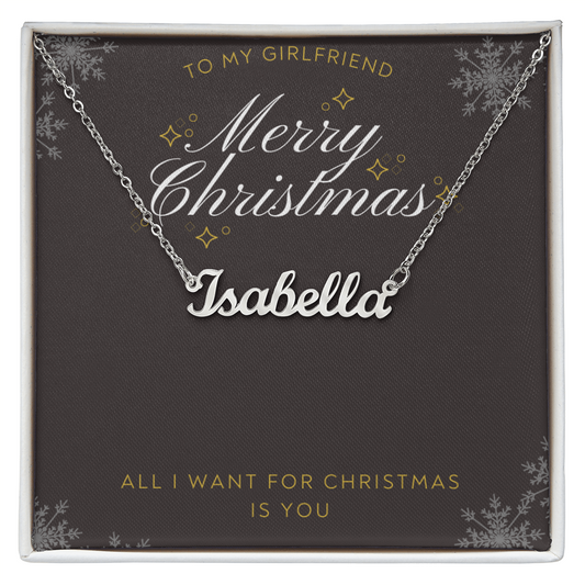To My Girlfriend Name Necklace - Christmas