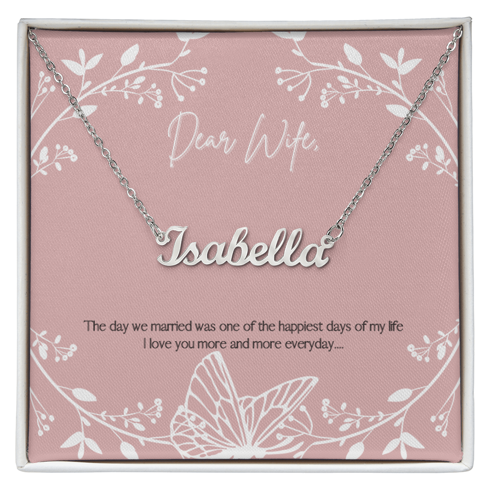 Dear Wife Name Necklace