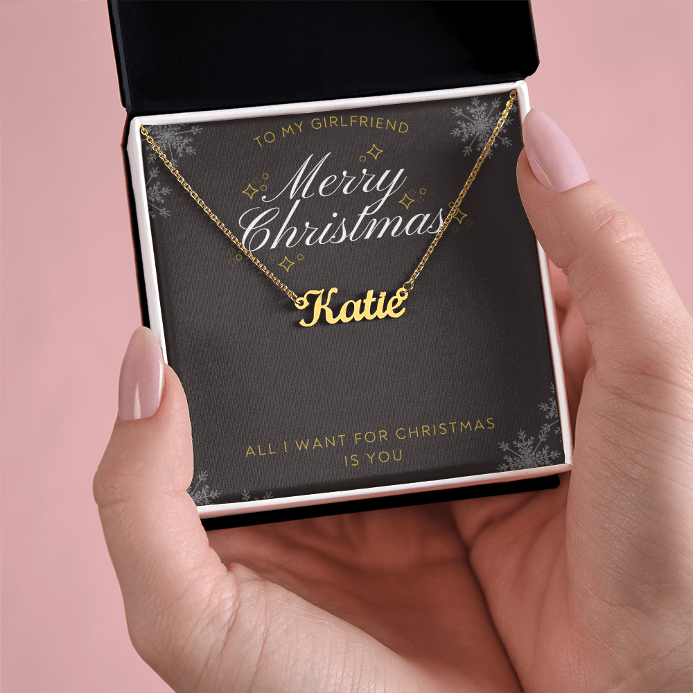 To My Girlfriend Name Necklace - Christmas