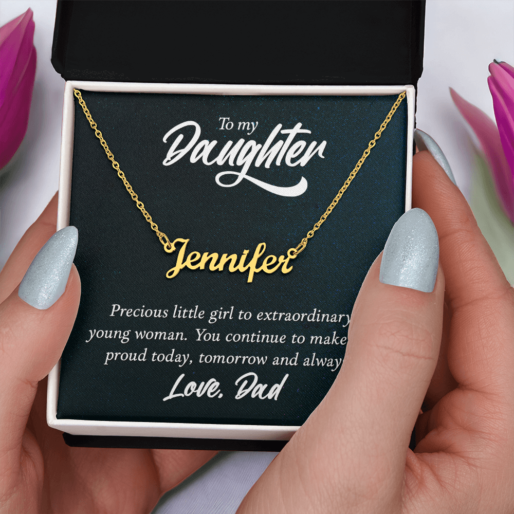 To My Daughter, From Your Proud Dad: Personalized Name Necklace
