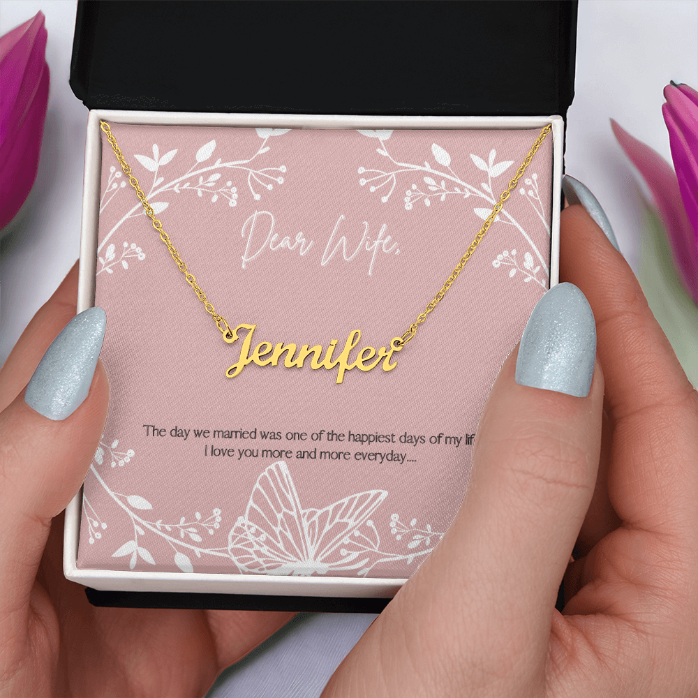 Dear Wife Name Necklace