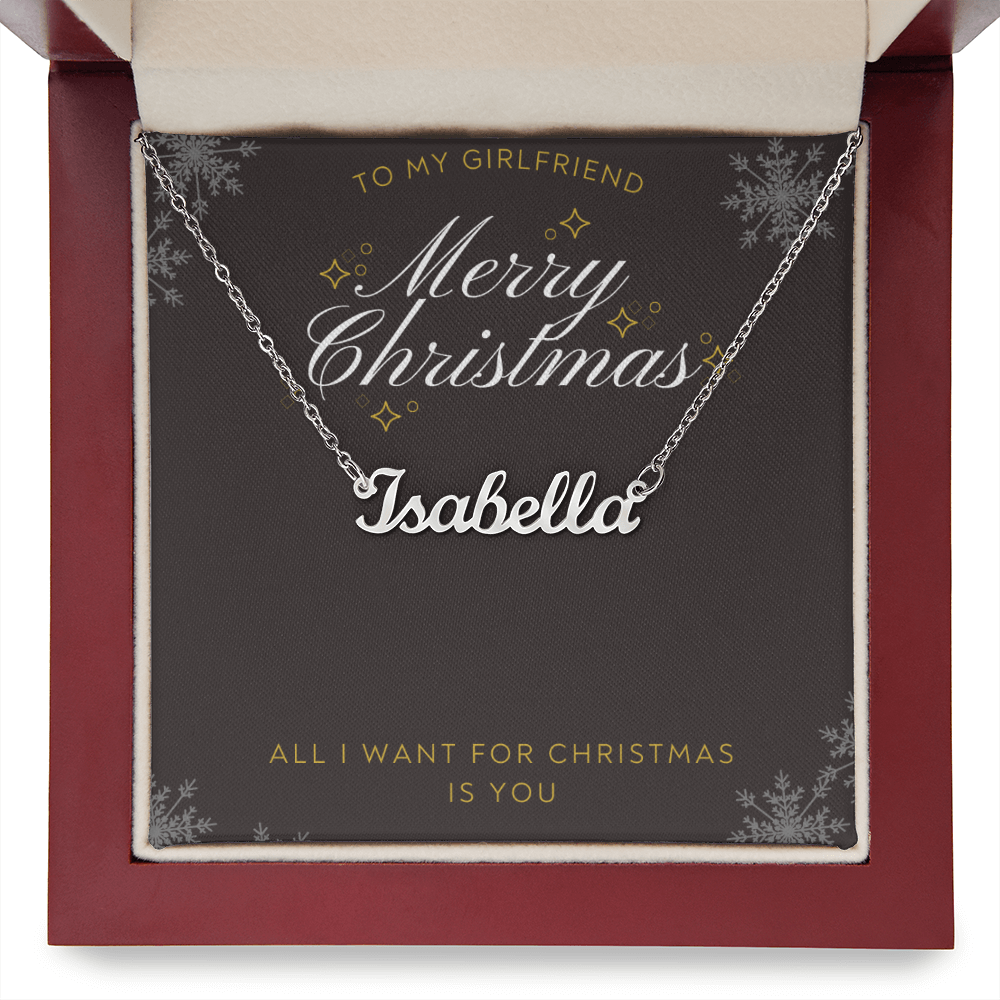 To My Girlfriend Name Necklace - Christmas