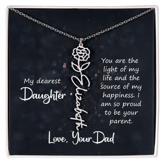 Flower Birth Month Necklace- Duaghter