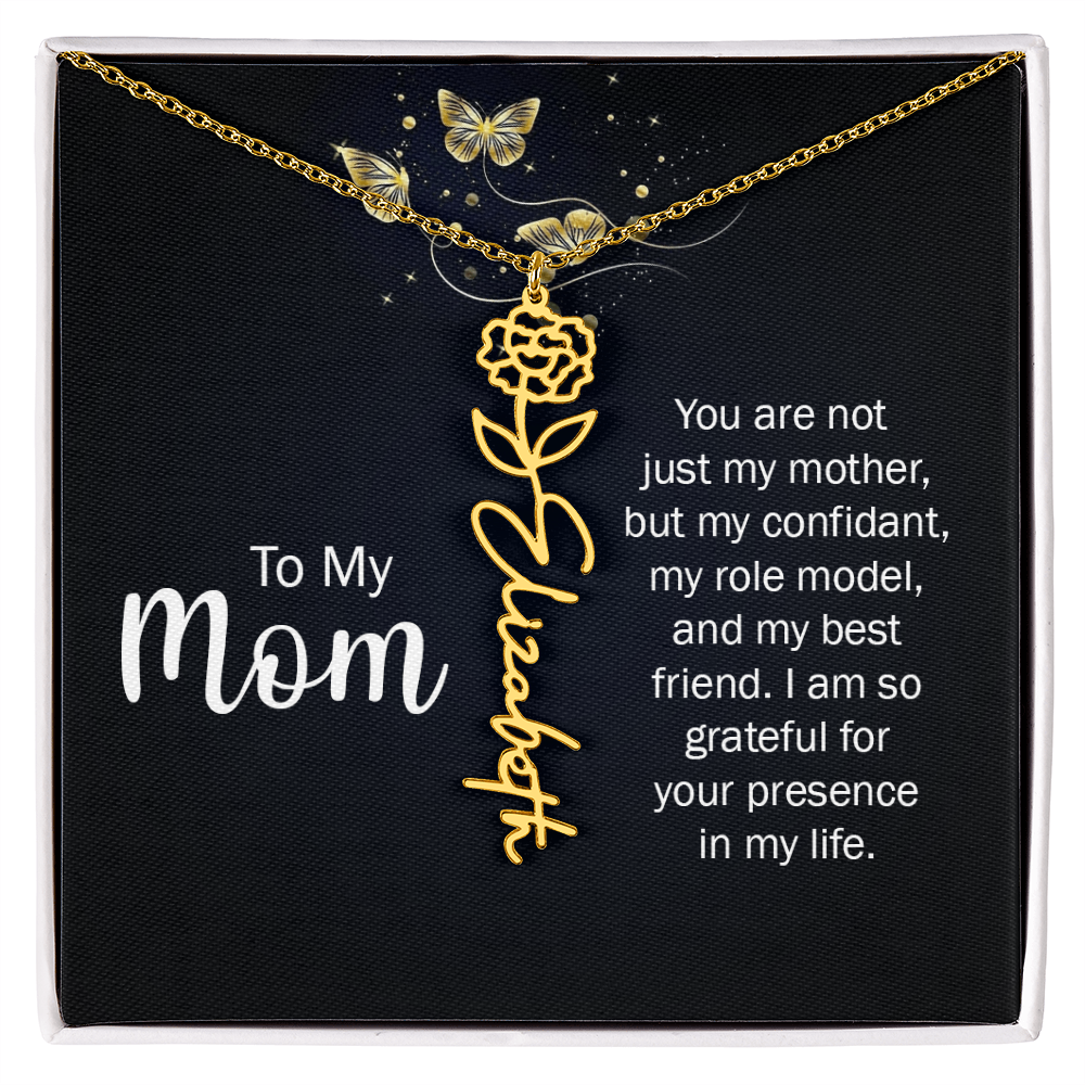 To my Mom name necklace