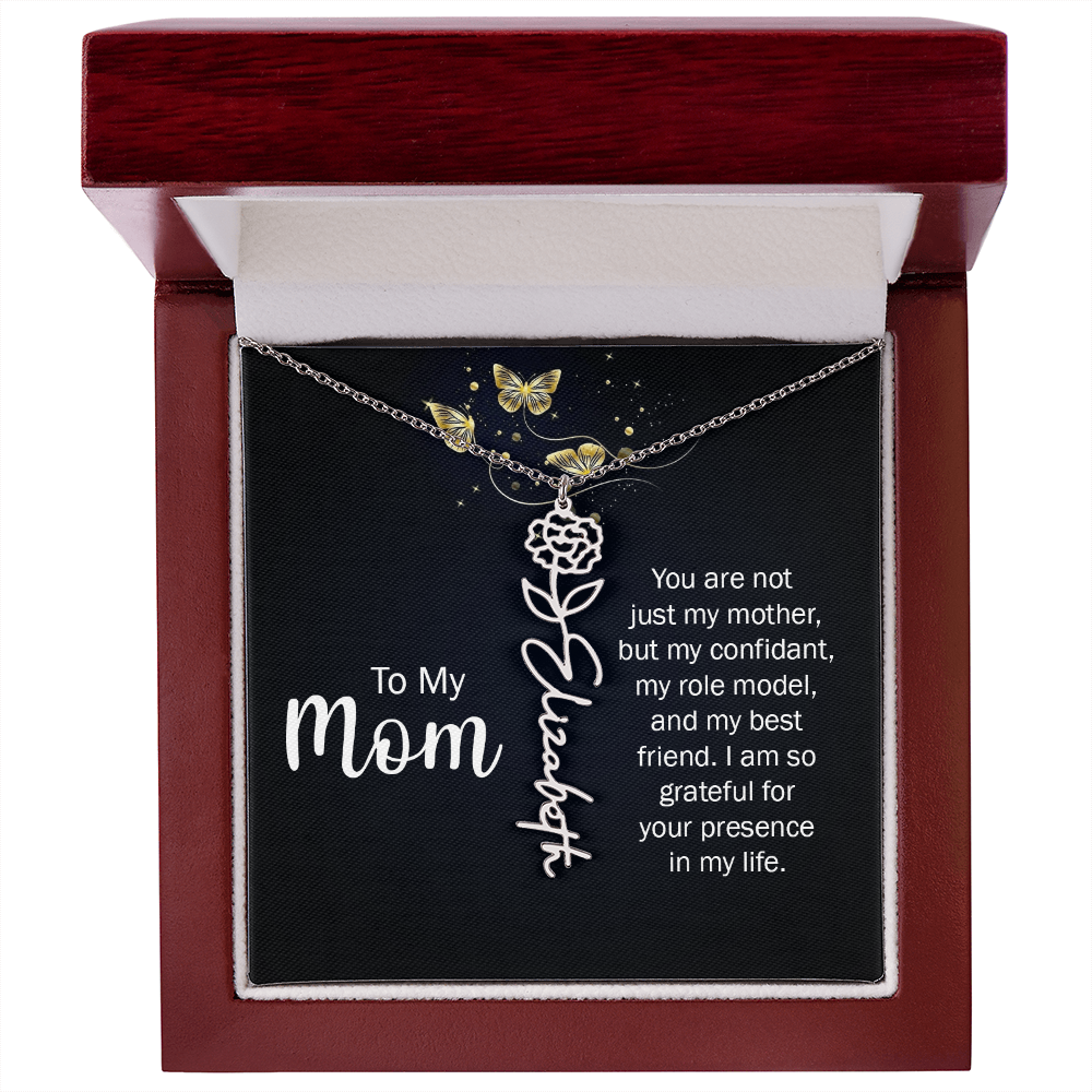 To my Mom name necklace