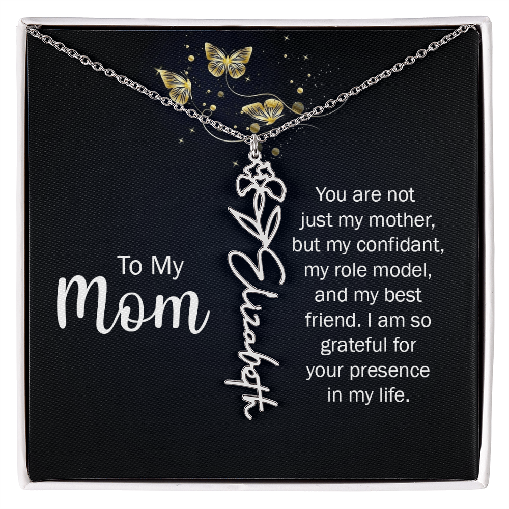 To my Mom name necklace