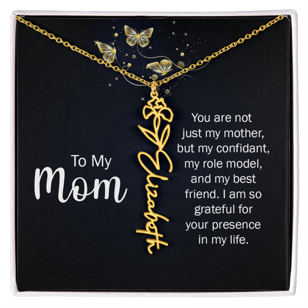 To my Mom name necklace