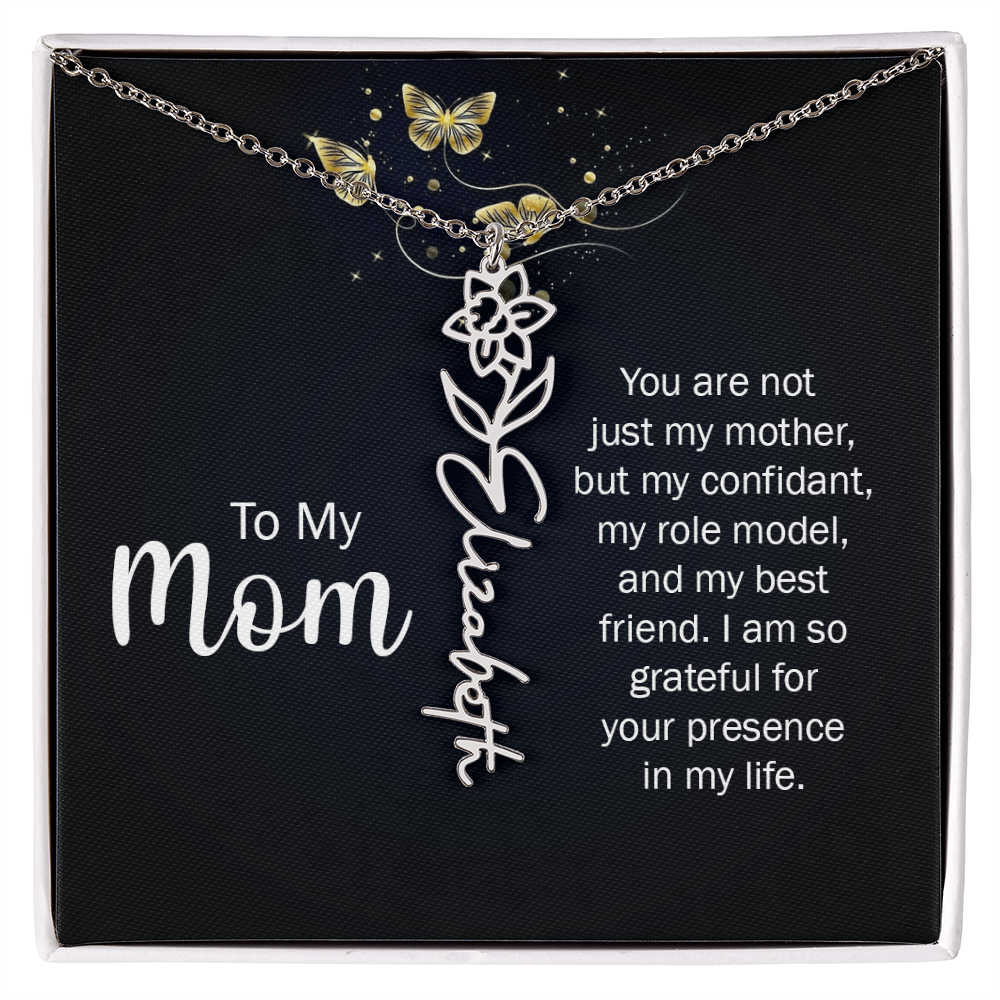 To my Mom name necklace