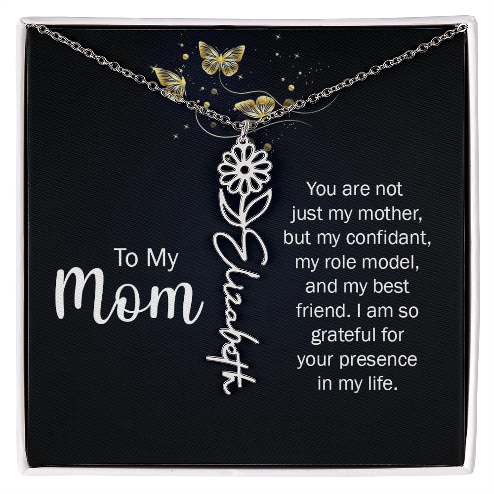 To my Mom name necklace