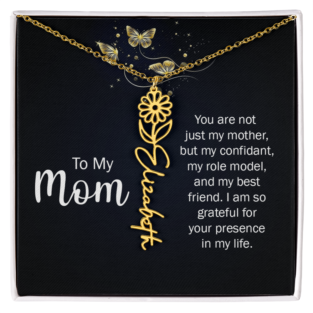 To my Mom name necklace