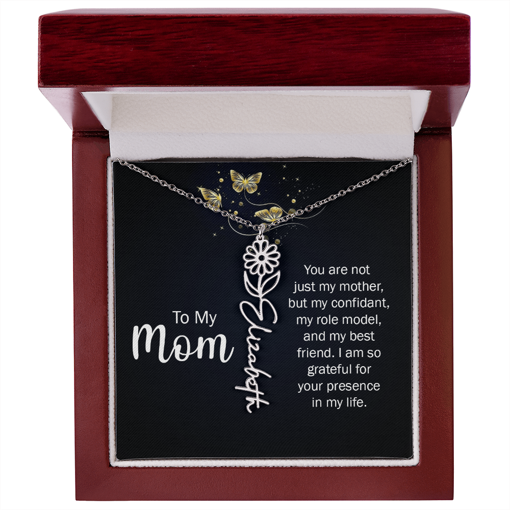 To my Mom name necklace