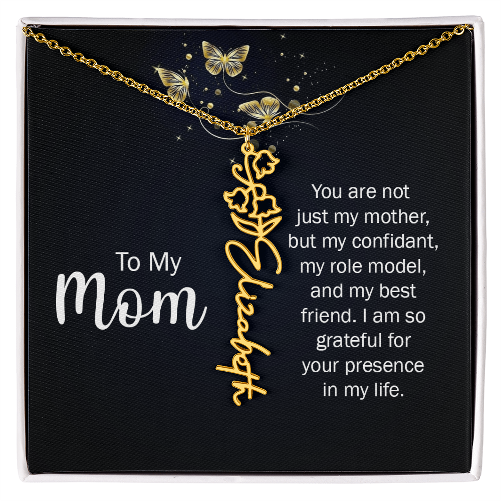 To my Mom name necklace