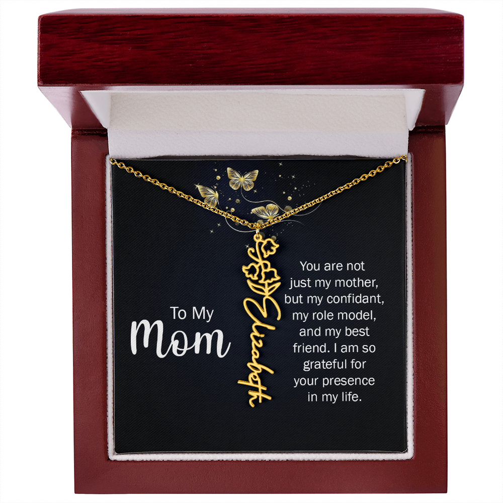 To my Mom name necklace