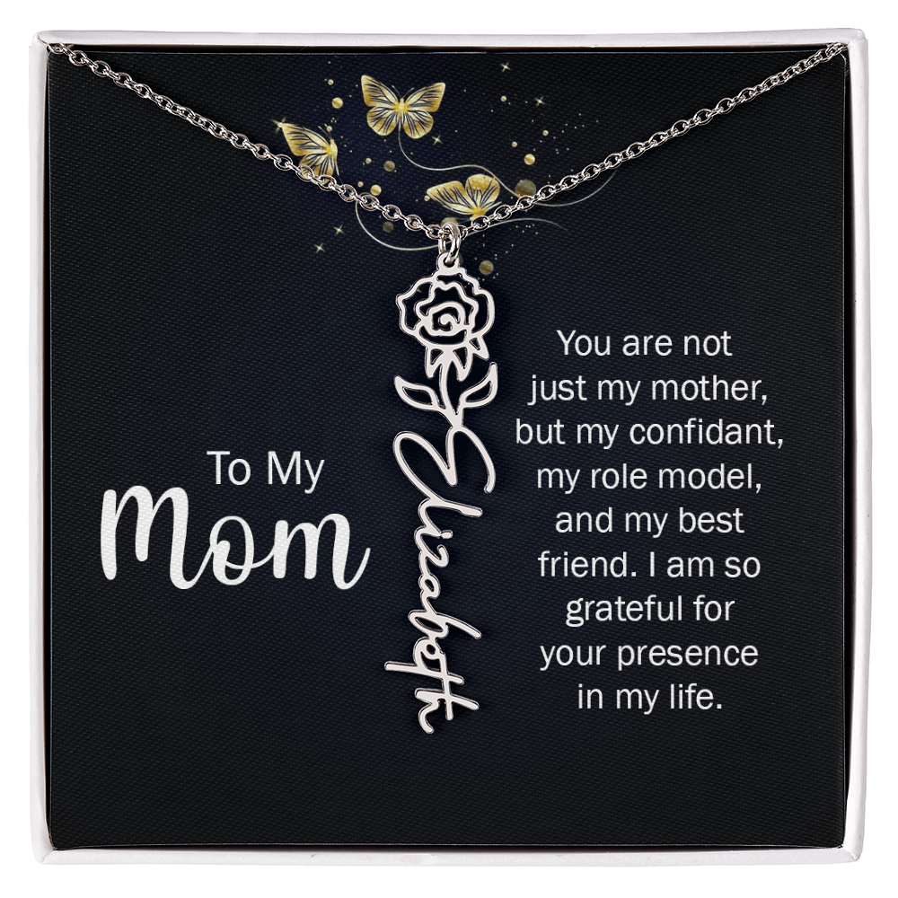 To my Mom name necklace