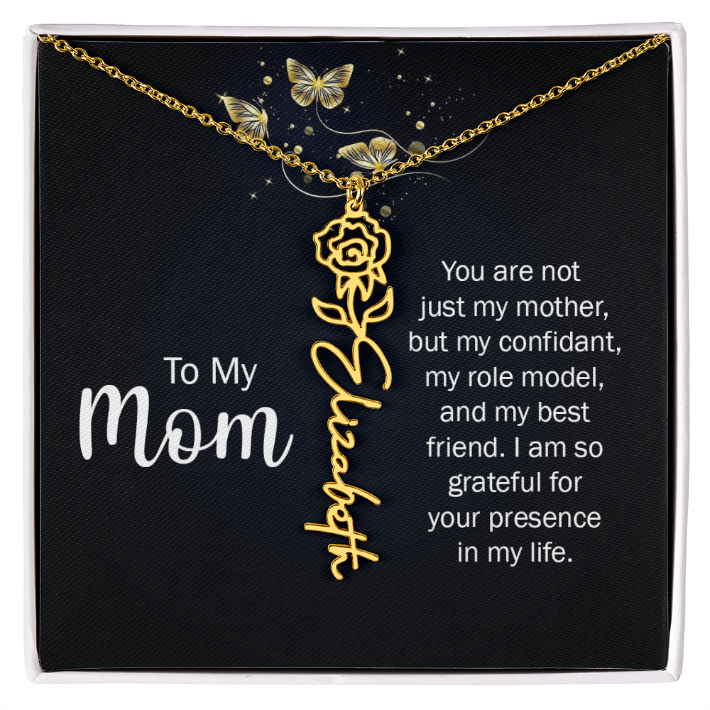 To my Mom name necklace