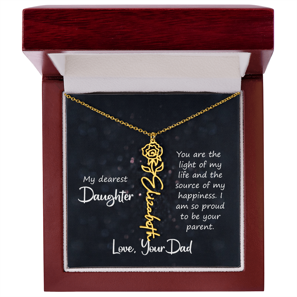 Flower Birth Month Necklace- Duaghter