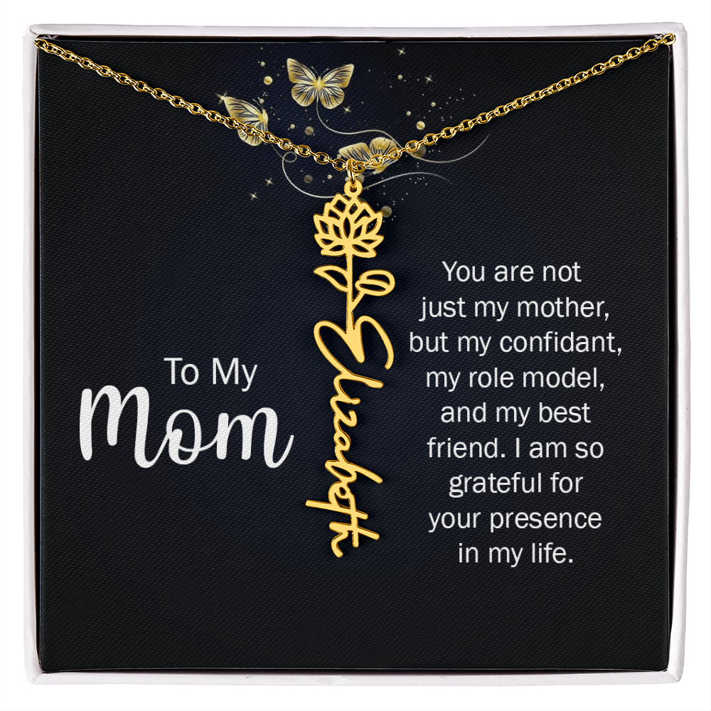 To my Mom name necklace