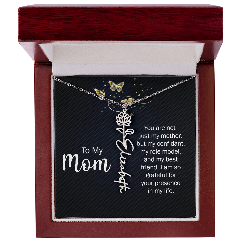 To my Mom name necklace