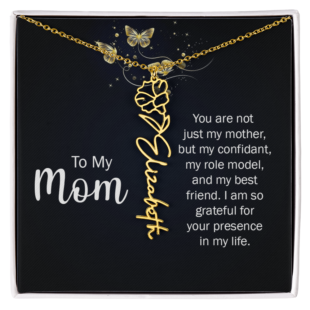 To my Mom name necklace