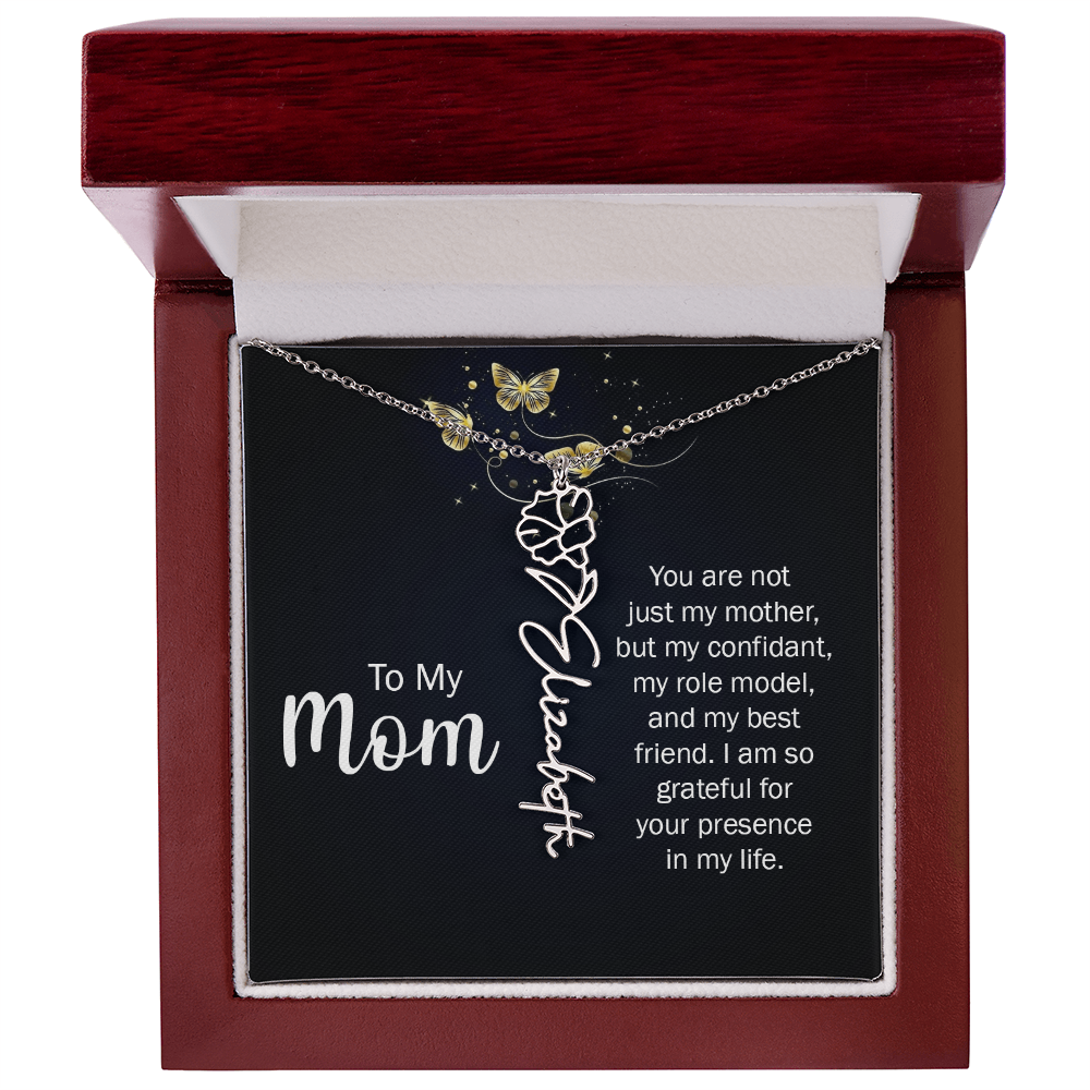 To my Mom name necklace