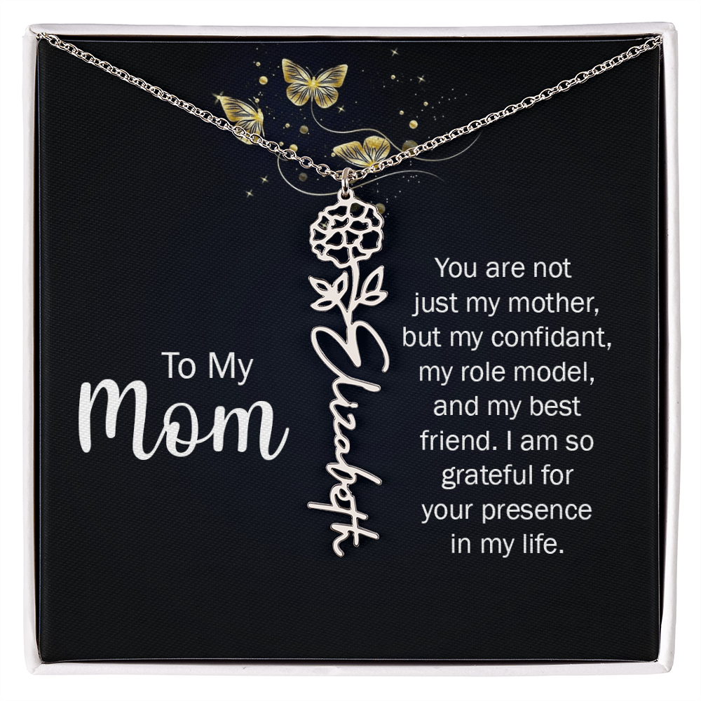 To my Mom name necklace