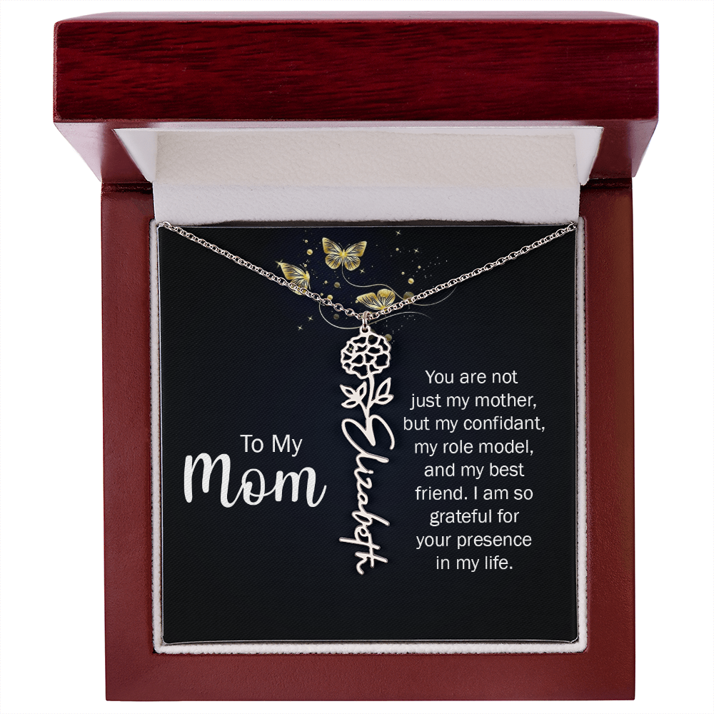 To my Mom name necklace