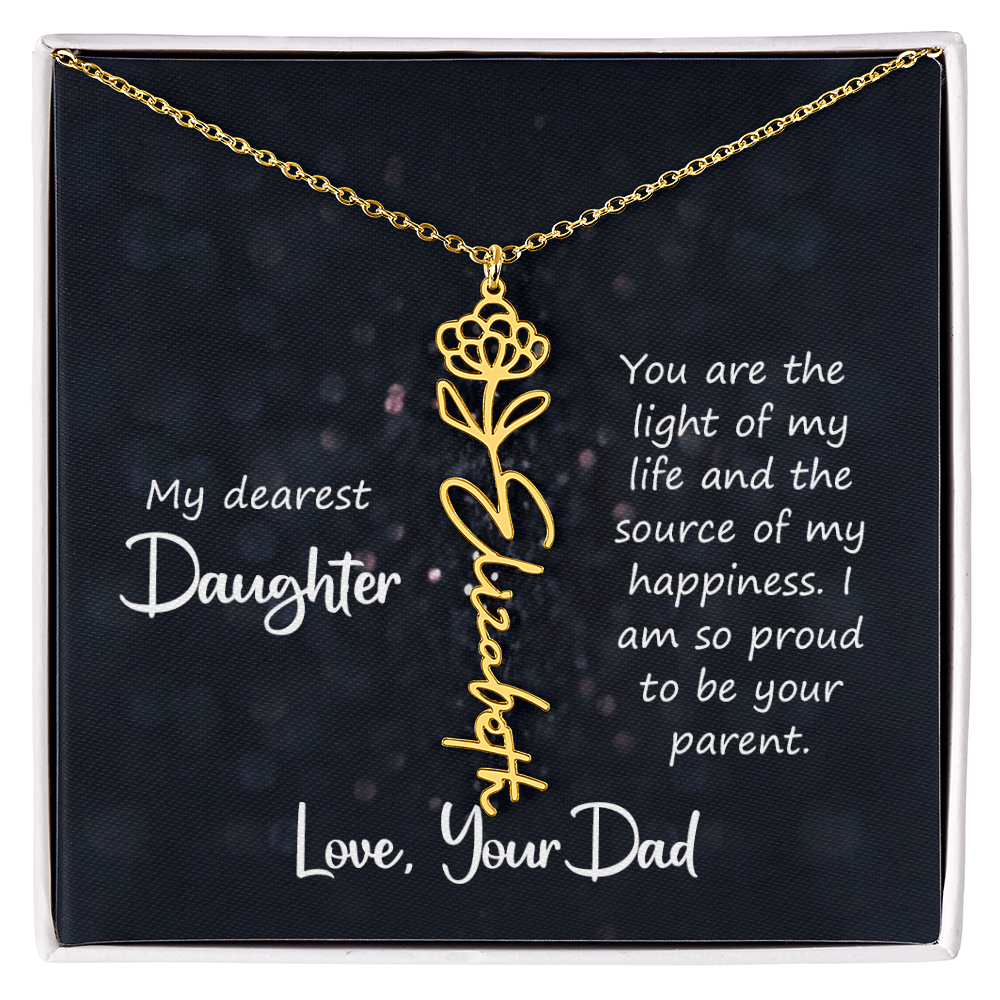 Flower Birth Month Necklace- Duaghter