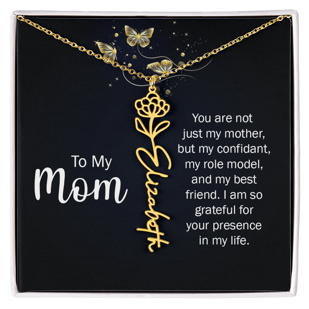 To my Mom name necklace