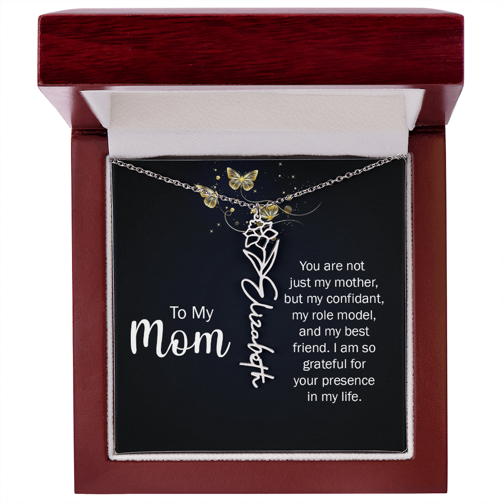 To my Mom name necklace