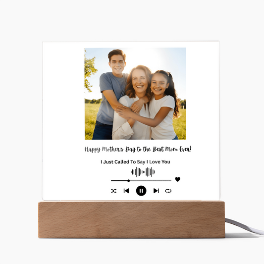 Personalized Mother's Day Acrylic Song Plaque with Photo & Custom Message, Gift for Mom, Gift for Her, Mother's Dy Gift