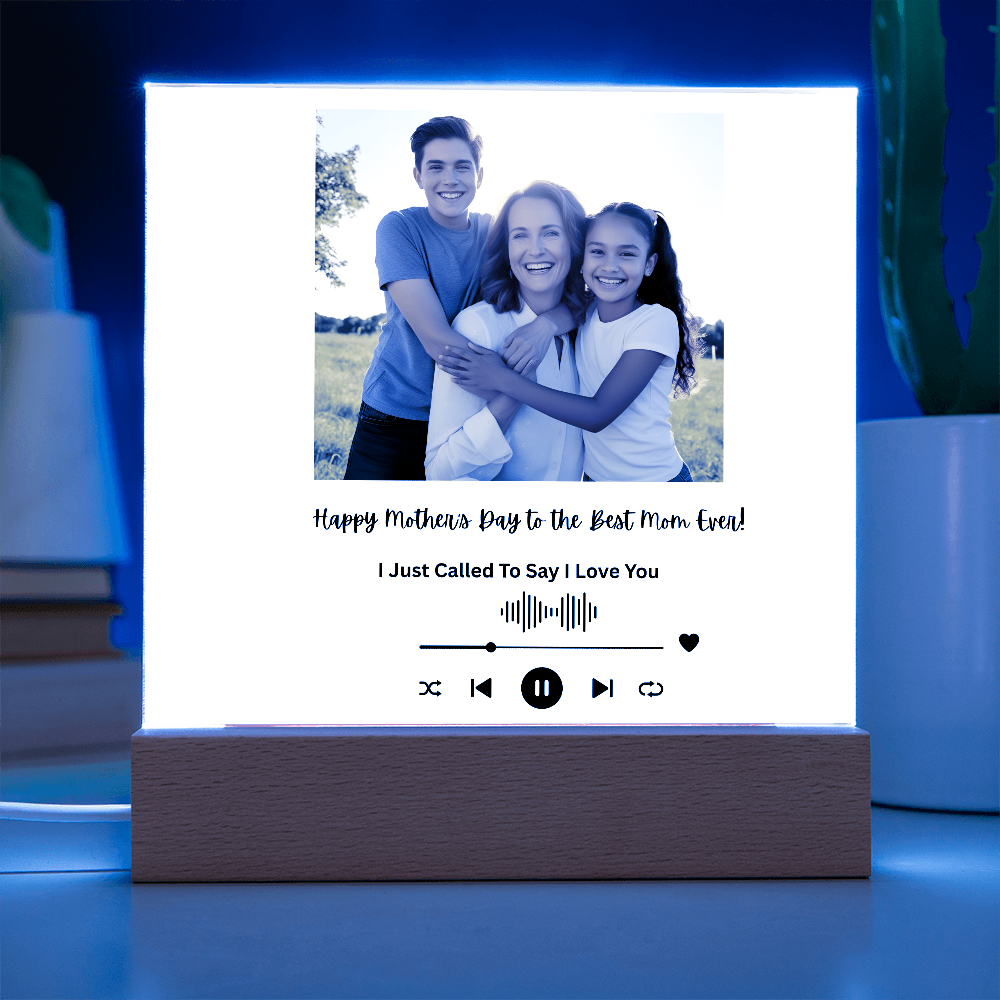 Personalized Mother's Day Acrylic Song Plaque with Photo & Custom Message, Gift for Mom, Gift for Her, Mother's Dy Gift