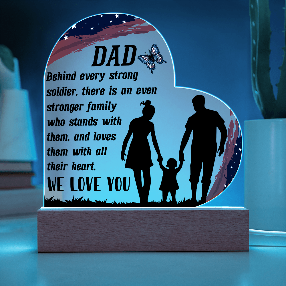For Our Hero Dad: The Light of Our Family Military Plaque