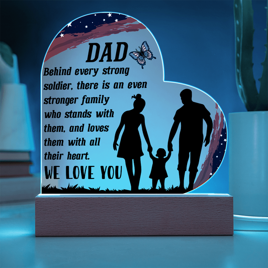 For Our Hero Dad: The Light of Our Family Military Plaque