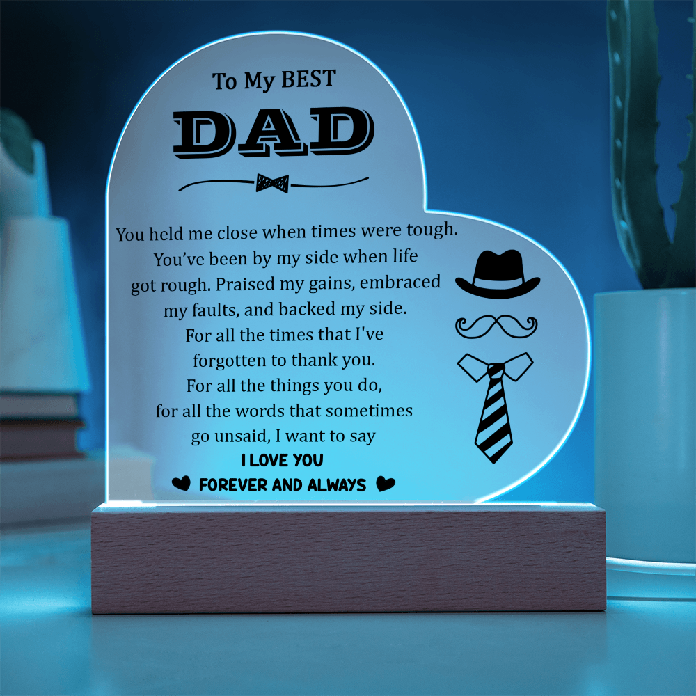 "To My Best Dad" - Sentimental LED Keepsake with a Loving Message