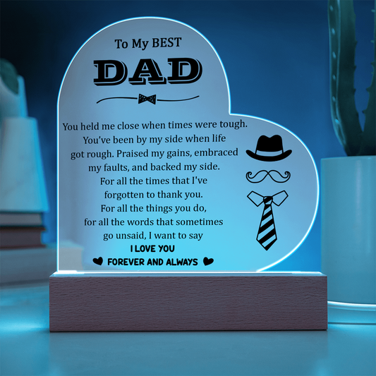 "To My Best Dad" - Sentimental LED Keepsake with a Loving Message